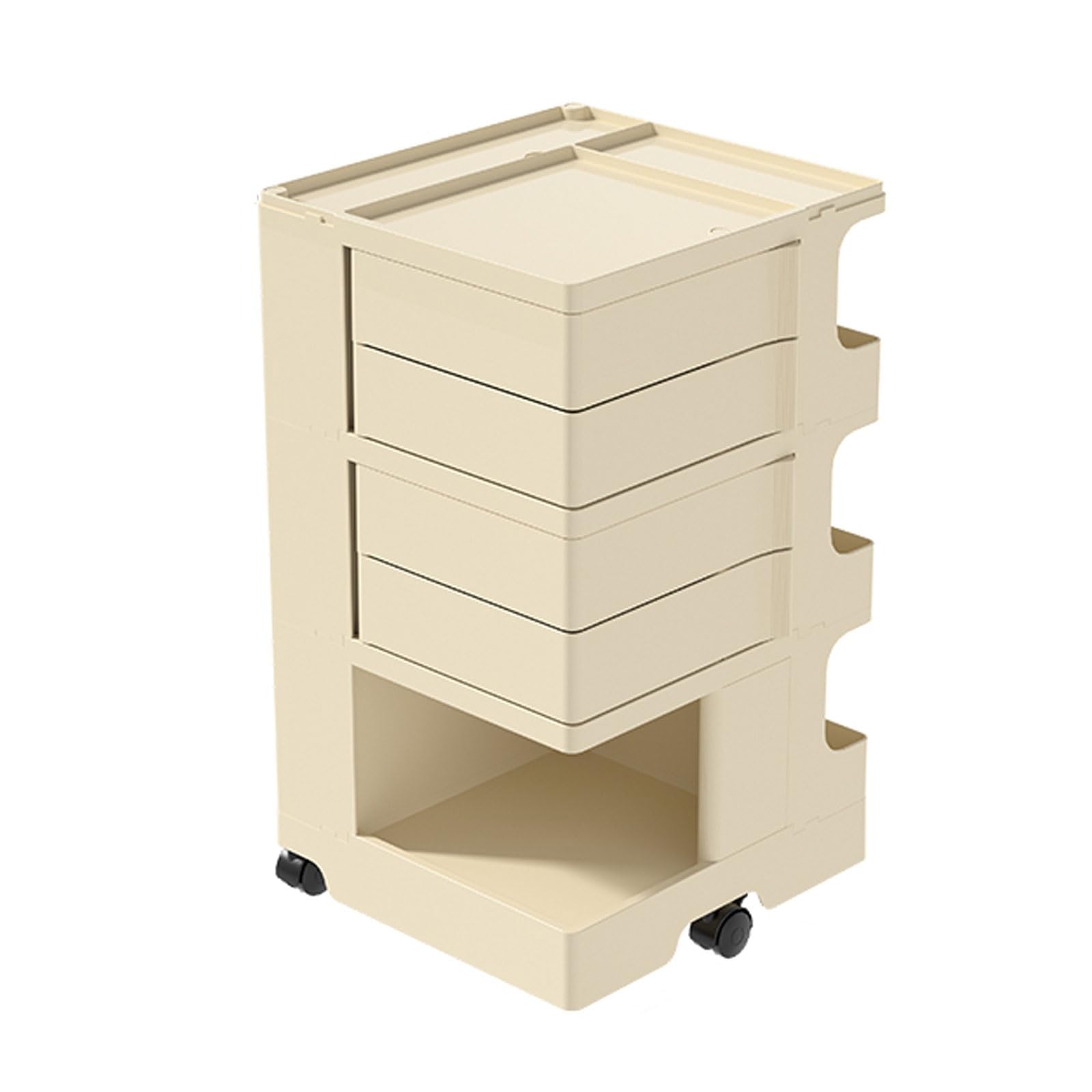 Carritos Auxiliares con Ruedas, Gran Capacidad, Material ABS, Gabinete Multifunción Giratorio Sin Instalación, Dos y Tres Pisos Son Opcionales (Size : Three Layer)