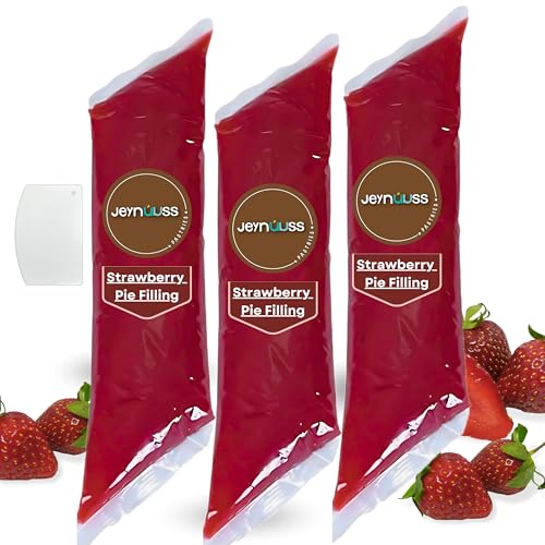 Jeynuuss Strawberry Pie Filling Strawberry Filling Cake Filling Cheecake Filling Cheesecake Filling Pastry for Cakes cream cheese filling Mermelada para Hornear Cake Filling Tub 2 LB Pack of 3
