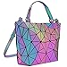 Tikea Sac bandoulière - Grand Sac à Main géométrique Sac à bandoulière de Mode holographique Lumineux, Sacoche Convertible réglable pour Femmes Filles Dames, réfléchissant, M