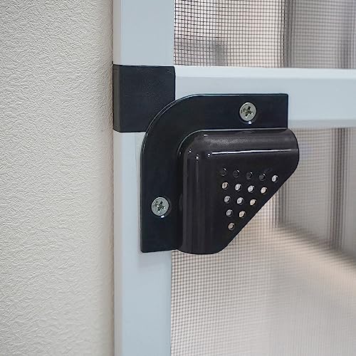 Grafner Fliegengitter Tür mit Alurahmen, Türschließer und Trittschutz, individuell zuschneidbar, Fiberglas-Gewebe, slim Fliegengitter Fliegenschutz Insektenschutz Balkontür (Weiß, 95 x 210 cm)