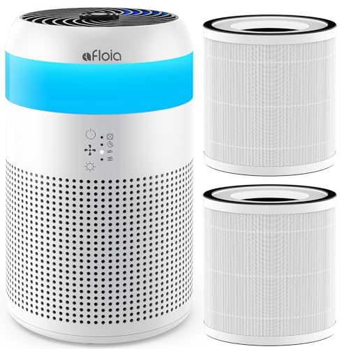 Image of Afloia Air Purifiers for Bedroom with 7 Colors Light, Mini Air Purifier with Fragrance Sponge for Home with 2-Pack Original Efficient Filters