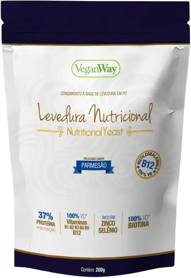 Levedura Nutricional Em Pó - Nutritional Yeast - Sabor Parmesão - 200 Gr - 40 Porções - VeganWay