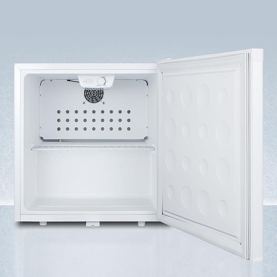 Summit Appliance FFAR23LGP Compact All-Refrigerator, 1.7 cu.ft, Automatic Defrost; Adjustable Thermostat; Internal Fan; LED Lighting; Front Lock- White