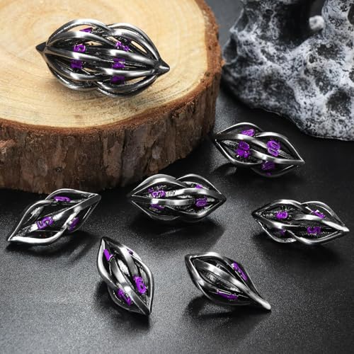 Dados Poliédricos D&D de Metal ZHOORQI morados para juegos de rol y Mazmorras