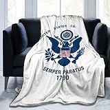 Flag of The United States Coast Guard Throw Blanket 80'x60' Soft Cozy Lightweight Blanket Fuzzy Blanket for Couch Bed Sofa