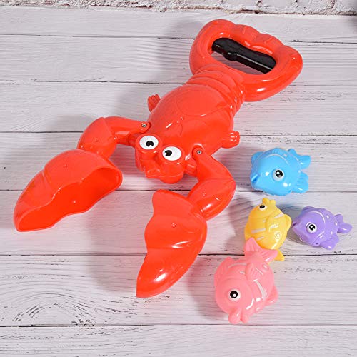 Jouet de bain bébé pince homard rigolote et 4 poissons pour le bain des petits