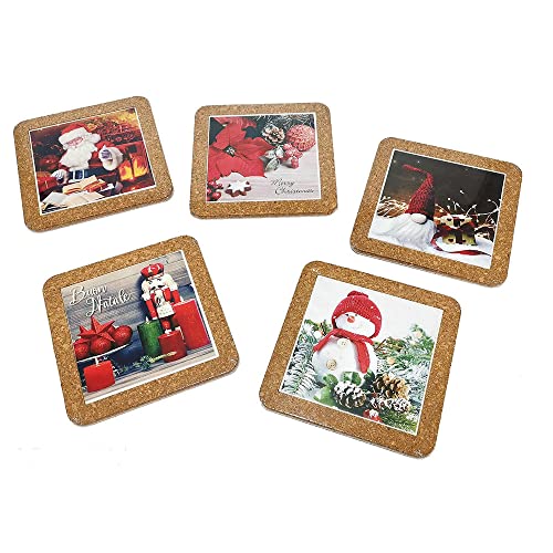 Set 3 Sottopentola Decorazioni Natalizie Babbo Natale Pupazzo Neve Idea Regalo addobbi casa Cucina 15 cm