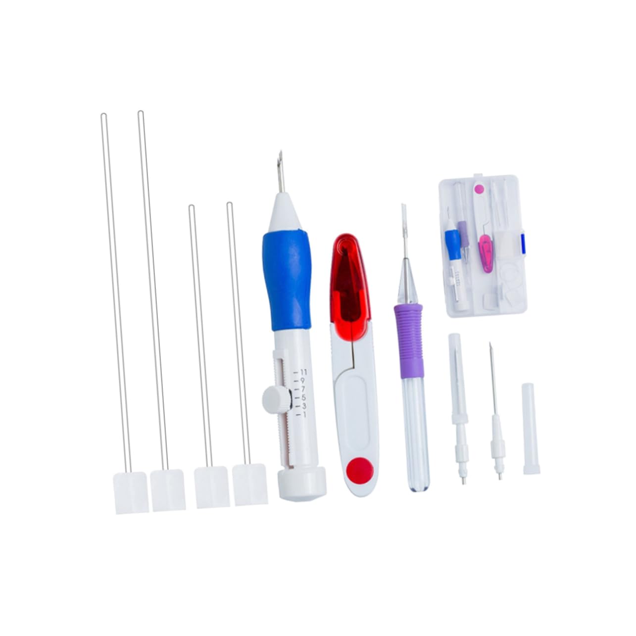 3stücke DIY Stanznadel Stickerei Set Einstellbares Werkzeug Für Anfänger Nadeln Und Stickgarn Für Kreative Handarbeiten Und Heimdekoration