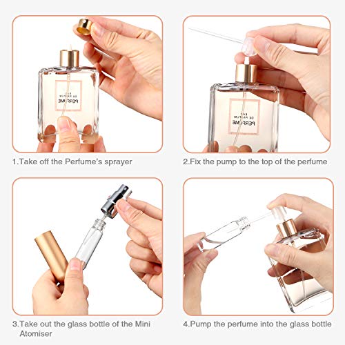 Boao 40 Pcs Refillable Perfume Atomizer Perfume Bottle Travel Bulk Portable Mini 5 ml Spray Bottle Compatible with Dispenser Pump Transfer Tool for Cruise Travel Outgoing4