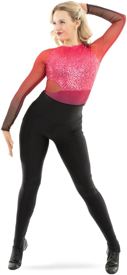 Alexandra Collection Ombre Black Sequin Biketard - Image 2