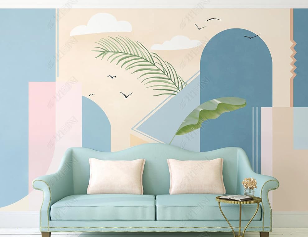 Poster géant mural intissé graphisme scandinave salon haut de gamme
