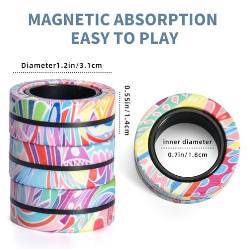 Image of Magnetic Rings Fidget Toys for Adults,Fidget Spinner Rings for Anxiety Relief Therapy Toys for Teens Boy and Girl Ages 8-13,Gift for Kids Party Favors Stocking Stuffers,3pcs