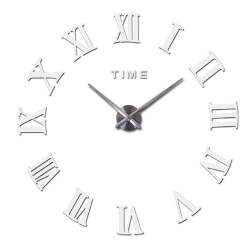 Horloge murale grand miroir romain blanc pour décorer un grand mur vide