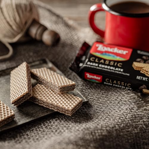 Image of Loacker Classic Dark Chocolate Cream Wafer Cookies, 12-Pack, Non-GMO
