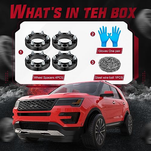Image of BDFHYK 6X5.5 Wheel Spacers 1.25 inch 6x139.7mm Hub Centric Wheel Spacer Set with M12x1.5 Studs 106mm Center Bore Compatible with Lexus GX470 GX460 4Runner FJ Cruiser Sequoia Tacoma Tundra, Set of 4