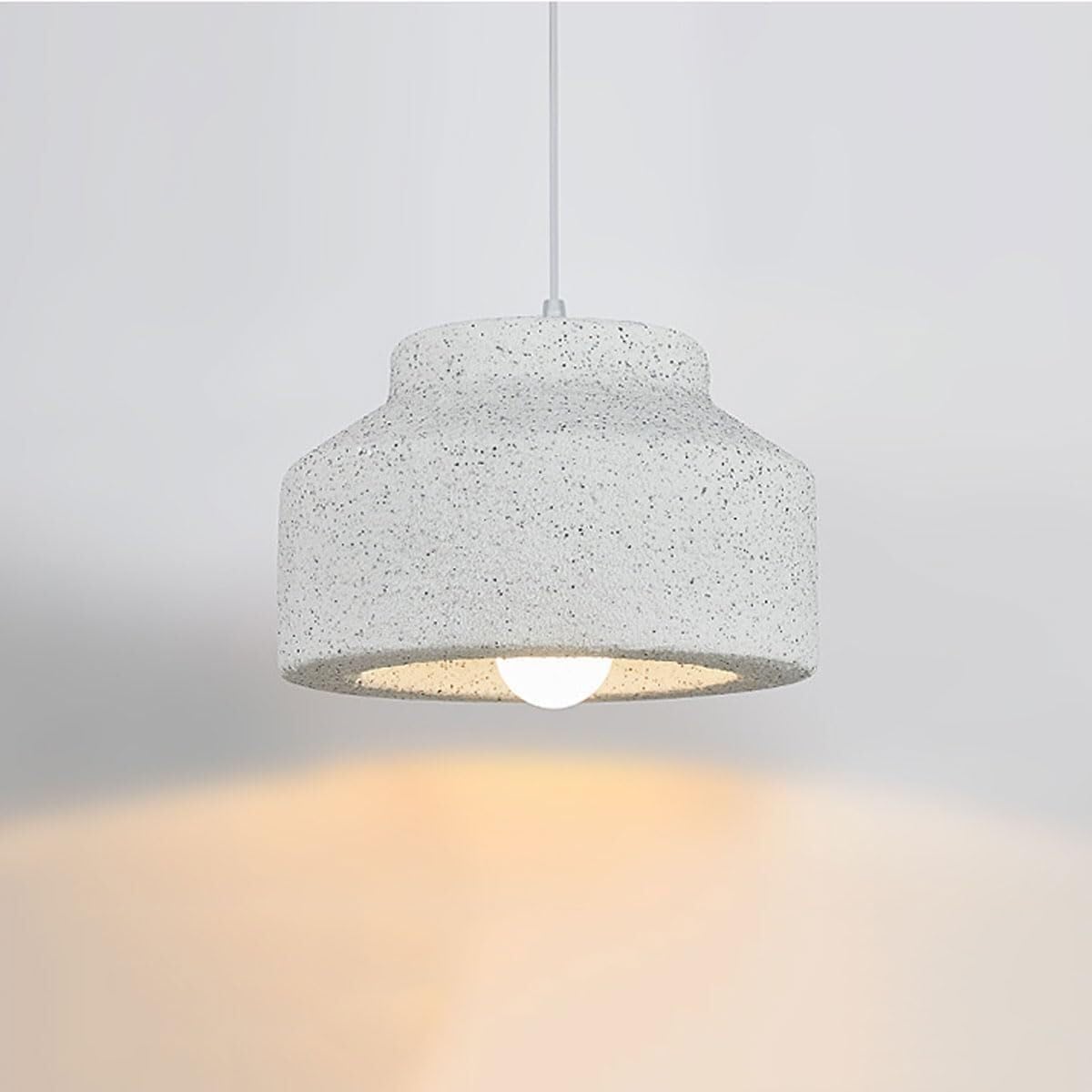 HYJAUSXB Japanese Wabi-sabi Minimalist Style Chandelier,E26 Base Hanging Light,Simple Creative Pendant Light,Indoor Adjustable Height Ceiling Light Fixture (White)