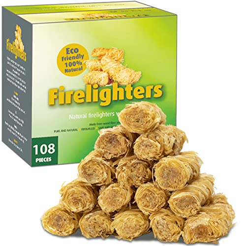 Fire Starter, 108 Count Natural Fire Starters for Fireplace, Charcoal Starter, Fire Starters for