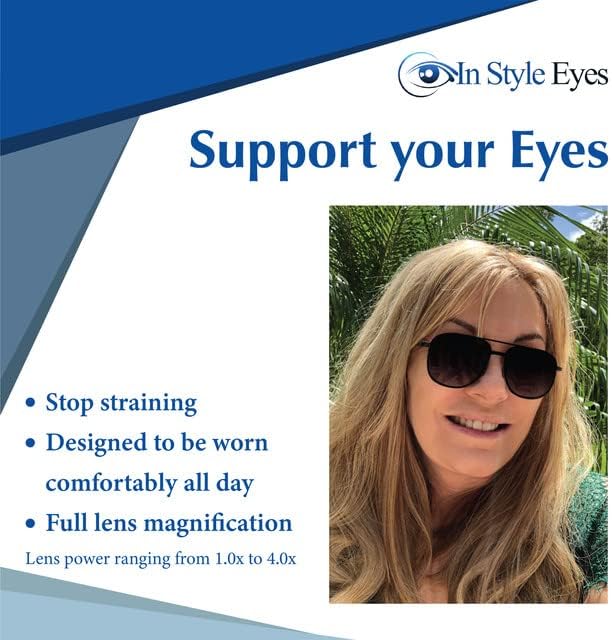 Miniatura 2 de Just Chillin' - Lentes de sol de lectura completa, lentes de sol de aviador no bifocales, marco de metal con cable, lente no polarizada