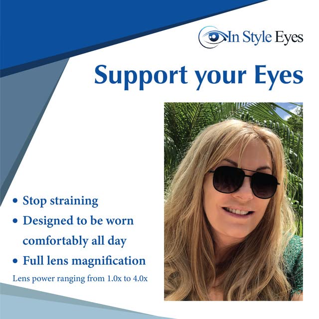 In Style Eyes Just Chillin' Full Reader Sunglasses, Non-Bifocal Aviator Sunglasses - Wired Metal Frame - Non-Polarized Lens2