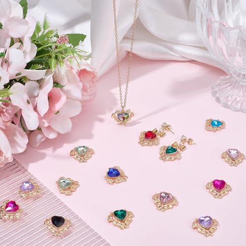 Breloques cœurs en verre strassés pour fabriquer des bijoux de Saint-Valentin - 5