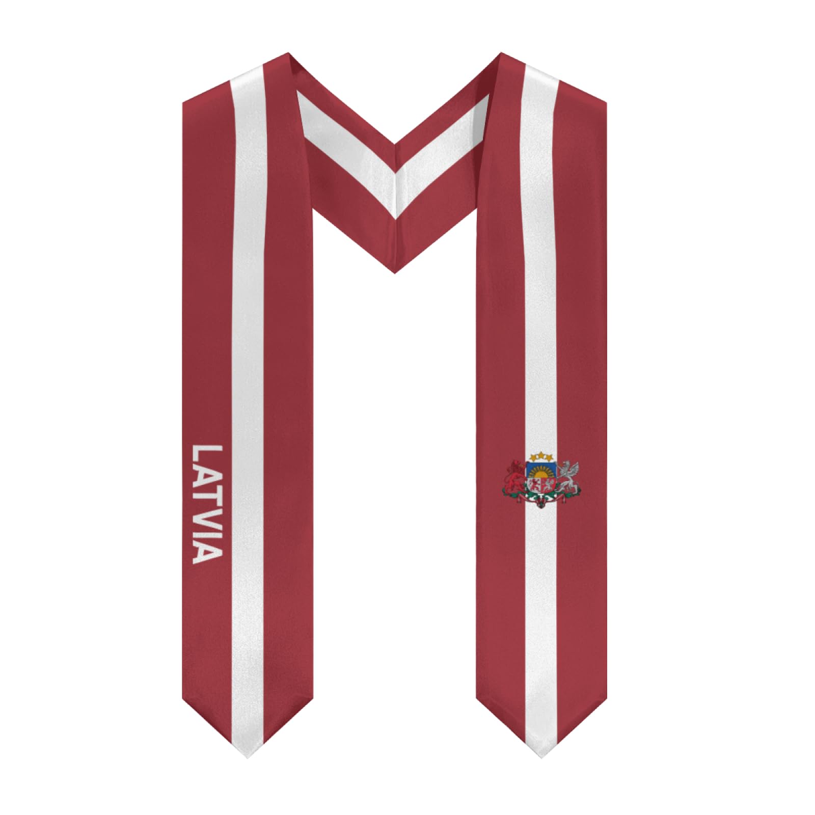 DABOYOZHZH Latvia Flag Cool Graduation Stole Shawl Sash Honor For Study Aboard International Students