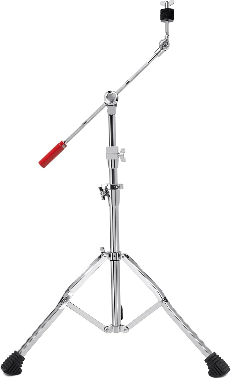 Heavy Duty Boom Cymbal Stand, 2-in-1 Convertible Boom/Straight Stand, Upgraded Height Adjustable Drum Hardware with Double Braced Legs for Heavy Ride, Crash and Splash Cymbals