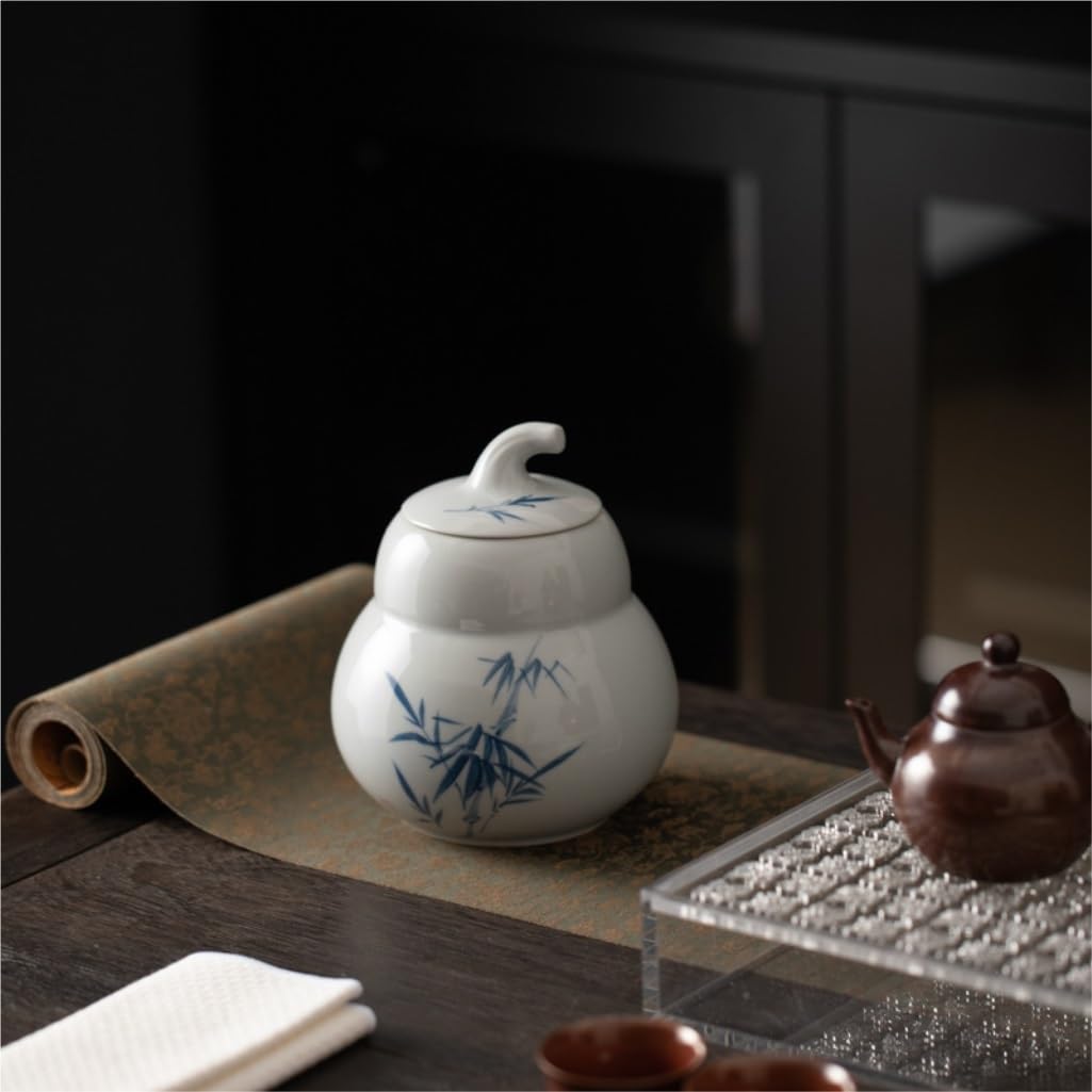 CMBSSTFC Słoik na cukier Ręcznie malowany słoik do przechowywania herbaty w stylu chińskim Ceramiczny, szczelnie zamknię słoik Słoik kuchenny Nadaje się do herbaty, kawy, cukru, soli itp. Pojemnik na