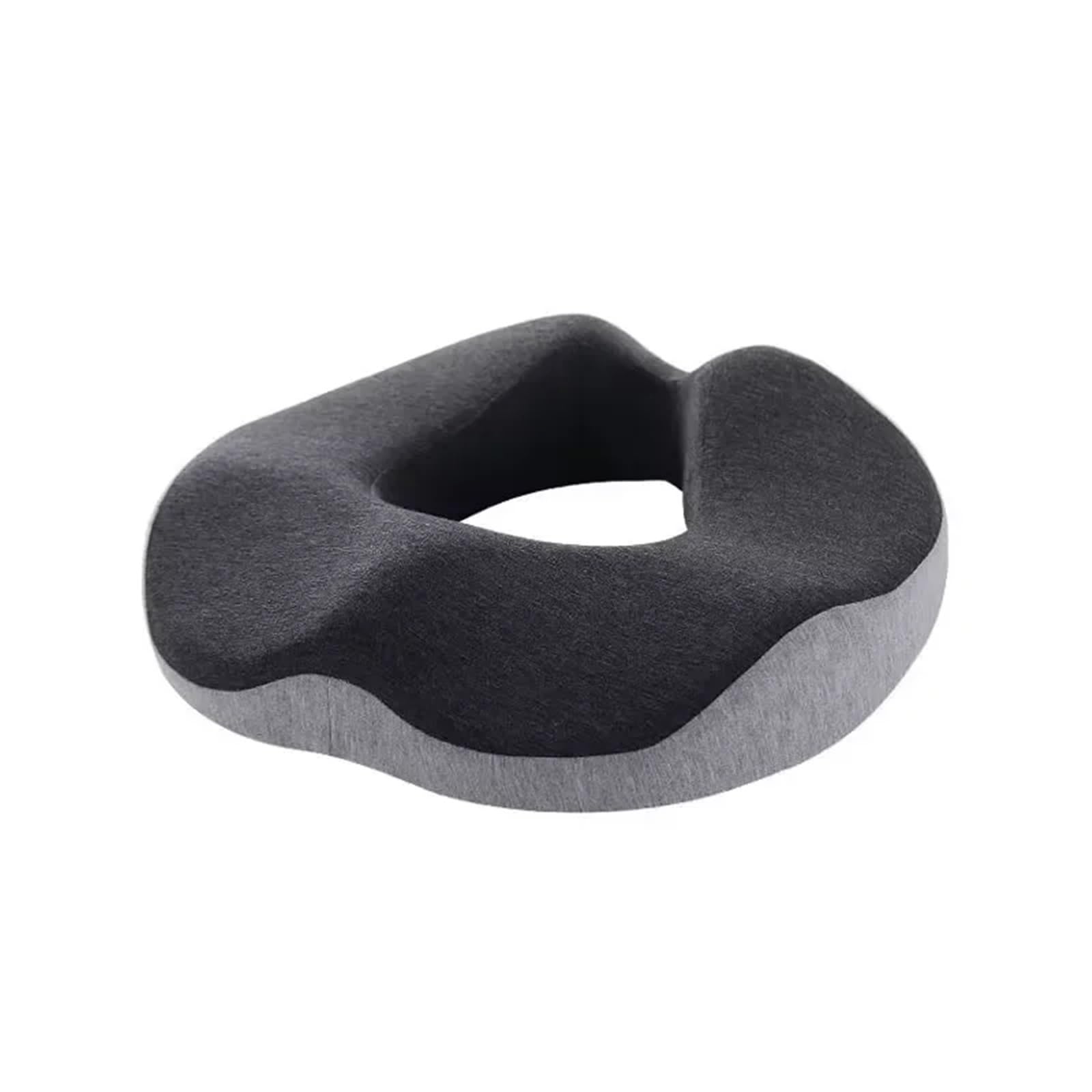 Cuscino ergonomico a ciambella in memory foam, comodo cuscino da ufficio per dolore cailbone, piaghe da decubito, emorroidi, sciatica (grigio scuro)