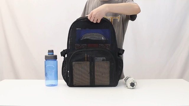 Amazon.com | Heavy Duty Mesh Backpack for School, 22L Black