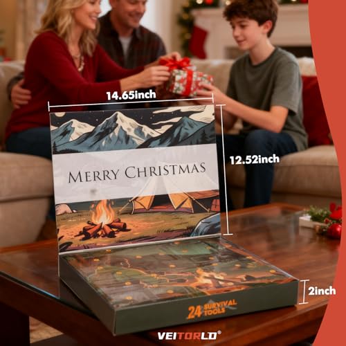 Survival Kit Advent Calendar 2025 for Adult - 24-Day Christmas Countdown with Survival Tools - Holiday Countdown Calendar - Gifts for Men Dad Him Teen Boys - Stocking Stuffers & White Elephant Gifts image 7