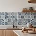 MEIHEA 30 Pack Blue and White Peel and Stick Backsplash, 4x4 Inch Mediterranean Tile Stickers, Waterproof Vinyl Wall Decals for Kitchen & Bathroom