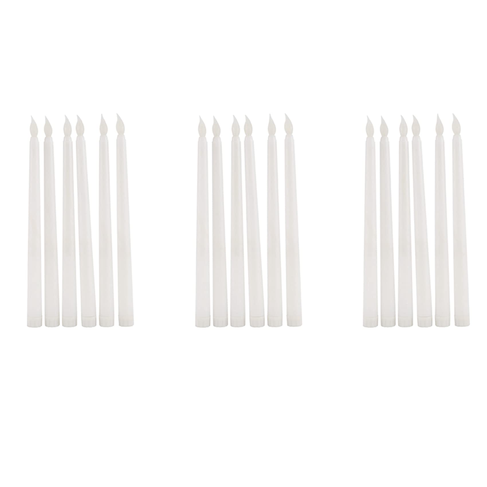 Hndhbfgrt 18Pcs LED Taper Candle for Dinner, Flickering Flameless Tapered Battery Operated Table Settings Weddings Birthday