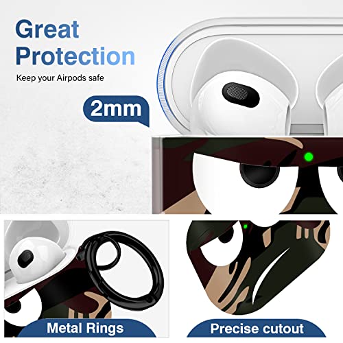 Image of for Airpods 3 Case 2021, Don't Touch Me for Airpods Cover with Keychain /Lanyard Soft Cute Shockproof Cover for Women Men Compatible with for Airpods 3 Charging Case,Brown
