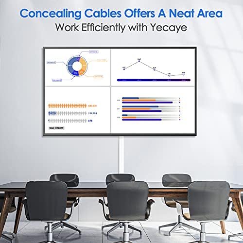 Yecaye 8 Pack Cable Concealer, 125 in Large Size TV Cable Cord Hider, Cable Management for Wires on Wall, Paintable Cable Cord Organizer for Home Office, 8X L15.7 X W1.18 X H0.6 in - 4