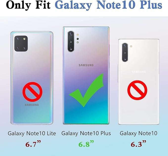 for Samsung Galaxy Note 10 Plus Case TPU Crystal Butterfly Heart Floral for Women Magnetic Shockproof with Ring Kickstand [Glitter Card & Wrist Strap] Protection Cover for Note 10 Plus (Purple) - Image 2