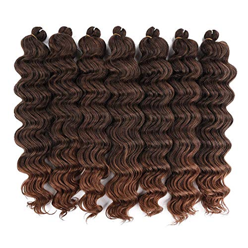Clione Ocean Wave Crochet Hair 14inch Curly Wave for black Women 7packs Ocean Wave Crochet Braids Synthetic Hair Extensions（T30）