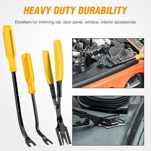 Image of GOOACC 238Pcs Trim Removal Tool Auto Push Pin Bumper Retainer Clip Set | Fastener Terminal Remover Tool Adhesive Cable Clips Kit Car Panel Radio Removal Auto Clip Pliers Yellow