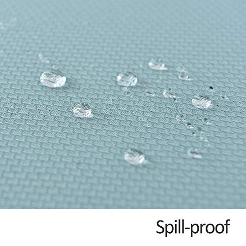 Image of maxmill Round Textured Tablecloth Spill-Proof Wrinkle Free Soft Jacquard Table Cloth for Circular Table Cover, for Dining Room Buffet Banquet Parties Holiday Dinner, 70 Inch Dusty Blue