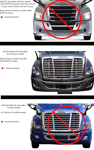 Image of Fits Freightliner Cascadia 2017 & Older (Check Picture #2 For Fitment) Winter Front Grille Cover With Upgraded Extreme Cold YKK Zipper (Includes Installation Kit)