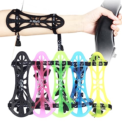 SPG Archery Arm Guard Protector - Adjustable Professional Bow Arm Guards Forearm Protector Armguard for Adults Youth Men Women Competition Shooting Hunting Practice (Black)