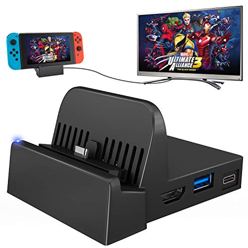 UKor Switch Dock, Portable Mini Switch TV Docking Station Charging Stand Replacement