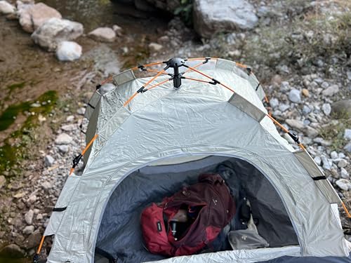 Image of Captain Tent Ideal for 2 Persons | Easy Setup for Picnic, Travel, Hiking, Trekking, Outdoor Camping | Waterproof and Windproof Tent (Off White)