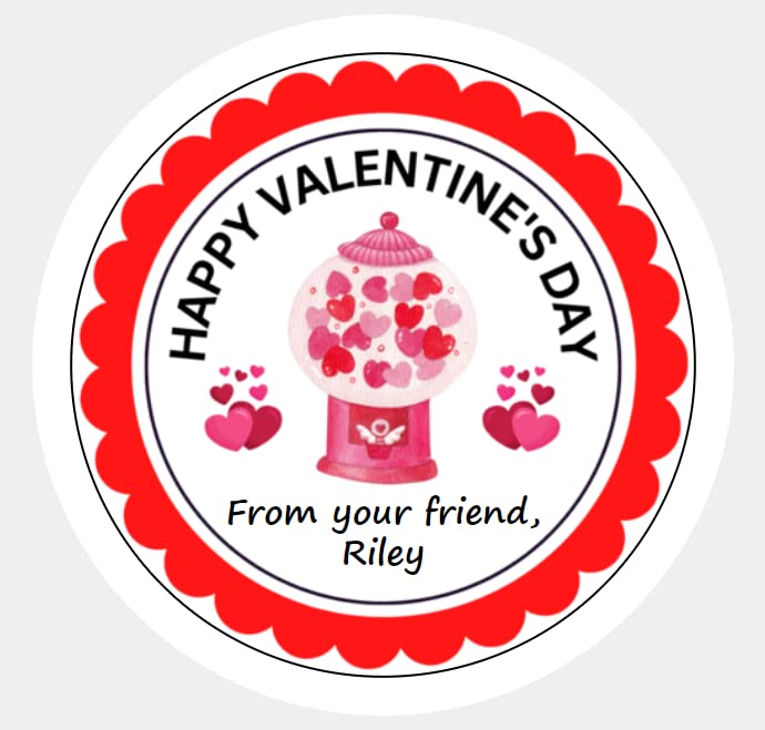 Personalized Valentine's Stickers, 2" Round Labels