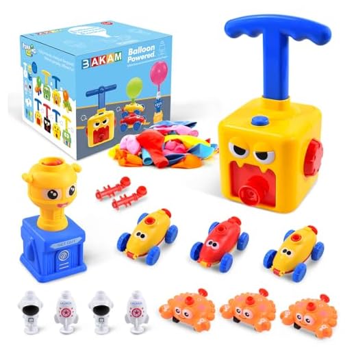 BAKAM Power Balloon Car Toy for Kids, Balloon Launcher Car Toy Set for Kids Science Toy, Inflatable STEM Balloon Pump Cars Racer Kit for Boys Girls (Monster)