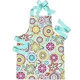 Handmade Colorful Aqua Baking Art Craft Apron Gift for Tween Girl