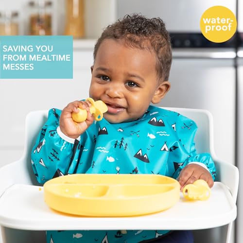 image for Bumkins Sleeved Bib for Girl or Boy, Baby and Toddler for 6-24 Mos, Es