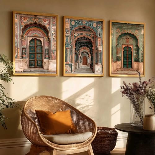 Image of kotart Traditional Indian Wall Art Painting for Living Room | Paintings Frame For Home Decoration | Framed Wall Painting for Home Room Bedroom Office Wall Decor Set of 3 (10X13 inch)