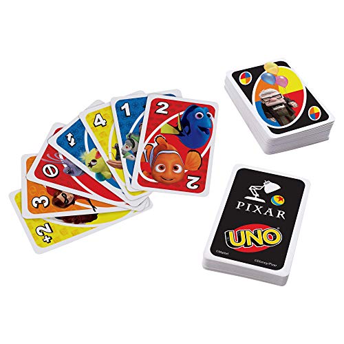 Uno Pixar Card Game For Family Night, Travel Game For Kids With Storage Tin & Special Rule For 2-10 Players (Amazon Exclusive) #TOP2