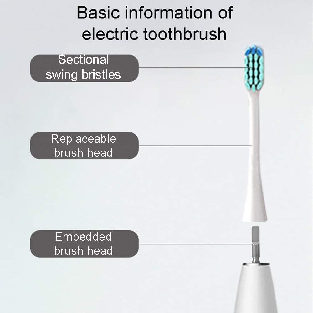 Spazzolino da Denti elettrici spazzolino da Denti elettronici USB Carica for Gli Ultimi 30 Giorni 5 modalità Smart Timer con Pulizia, sbiancamento e sensore di Pressione sensibile for Gli Adulti