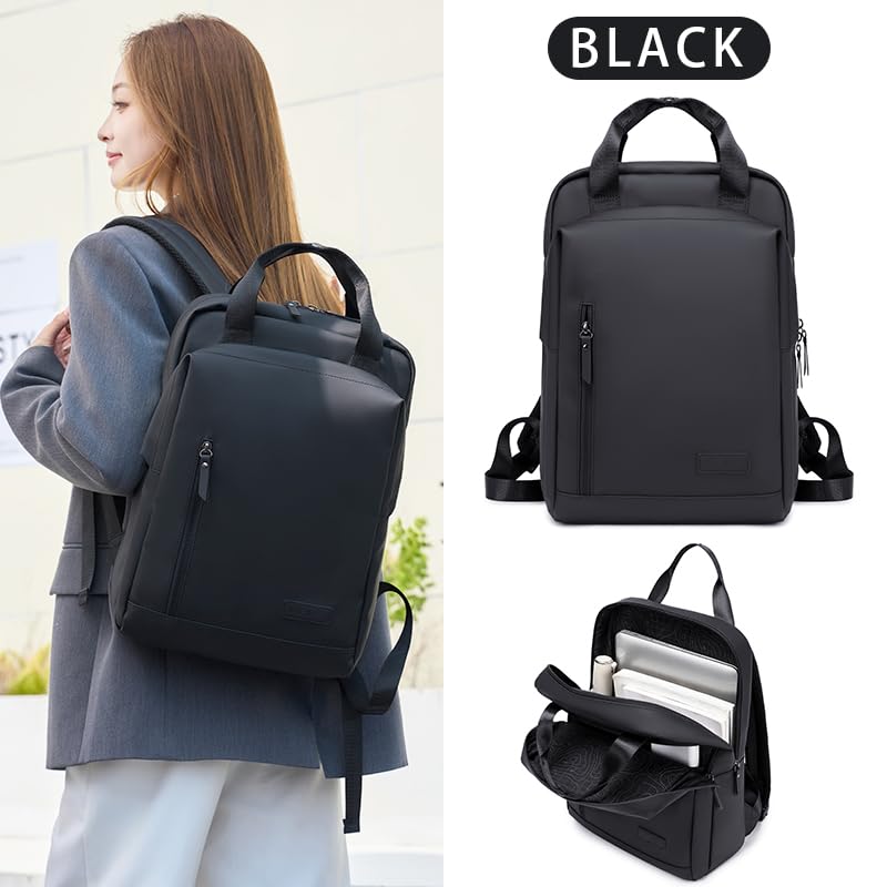 Lightweight Waterproof Travel Backpack for Women – 0.6KG, 15-Inch Laptop Compartment, Anti-Theft Design, Durable & Stylish (Pink/Green/Black)2